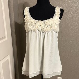 Chic Cream Floral Women's Blouse